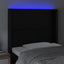sengegavl med LED-lys 103x16x118/128 cm kunstlæder sort