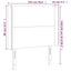 sengegavl med LED-lys 103x16x118/128 cm kunstlæder hvid