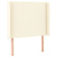sengegavl med LED-lys 103x16x118/128 cm kunstlæder cremefarvet
