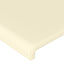 sengegavl med LED-lys 147x16x118/128 cm kunstlæder cremefarvet