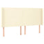 sengegavl med LED-lys 183x16x118/128 cm kunstlæder cremefarvet