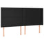 sengegavl med LED-lys 203x16x118/128 cm kunstlæder sort