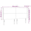 sengegavl med LED-lys 203x16x118/128 cm kunstlæder cappuccino