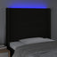 sengegavl med LED-lys 93x16x118/128 cm stof sort