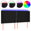 sengegavl med LED-lys 163x16x118/128 cm stof sort