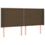 sengegavl med LED-lys 183x16x118/128 cm stof mørkebrun