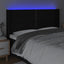 sengegavl med LED-lys 203x16x118/128 cm stof sort