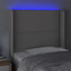 sengegavl med LED-lys 103x16x118/128 cm kunstlæder grå