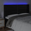 sengegavl med LED-lys 183x16x118/128 cm kunstlæder sort