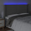 sengegavl med LED-lys 203x16x118/128 cm kunstlæder grå