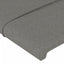 sengegavl med LED-lys 147x16x118/128 cm stof mørkegrå