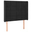 sengegavl med LED-lys 83x16x118/128 cm fløjl sort