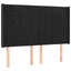 sengegavl med LED-lys 147x16x118/128 cm fløjl sort