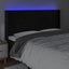 sengegavl med LED-lys 183x16x118/128 cm fløjl sort