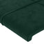 sengegavl med LED-lys 203x16x118/128 cm fløjl mørkegrøn
