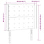 sengegavl med LED-lys 83x16x118/128 cm kunstlæder cremefarvet