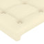 sengegavl med LED-lys 103x16x118/128 cm kunstlæder cremefarvet