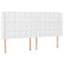 sengegavl med LED-lys 203x16x118/128 cm kunstlæder hvid