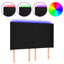 sengegavl med LED-lys 147x16x118/128 cm stof sort