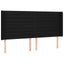 sengegavl med LED-lys 183x16x118/128 cm stof sort