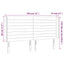 sengegavl med LED-lys 183x16x118/128 cm stof mørkebrun