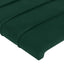sengegavl med LED-lys 93x16x118/128 cm fløjl mørkegrøn