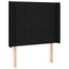 sengegavl med LED-lys 83x16x118/128 cm stof sort