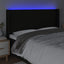sengegavl med LED-lys 163x16x118/128 cm stof sort