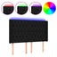 sengegavl med LED-lys 163x16x118/128 cm stof sort