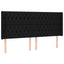 sengegavl med LED-lys 183x16x118/128 cm stof sort
