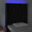 sengegavl med LED-lys 83x16x118/128 cm fløjl sort