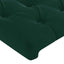 sengegavl med LED-lys 83x16x118/128 cm fløjl mørkegrøn
