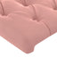 sengegavl med LED-lys 83x16x118/128 cm fløjl lyserød