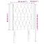 sengegavl med LED-lys 83x16x118/128 cm fløjl lyserød