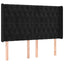 sengegavl med LED-lys 163x16x118/128 cm fløjl sort
