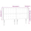 sengegavl med LED-lys 163x16x118/128 cm stof mørkegrå