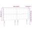 sengegavl med LED-lys 203x16x118/128 cm fløjl mørkegrå