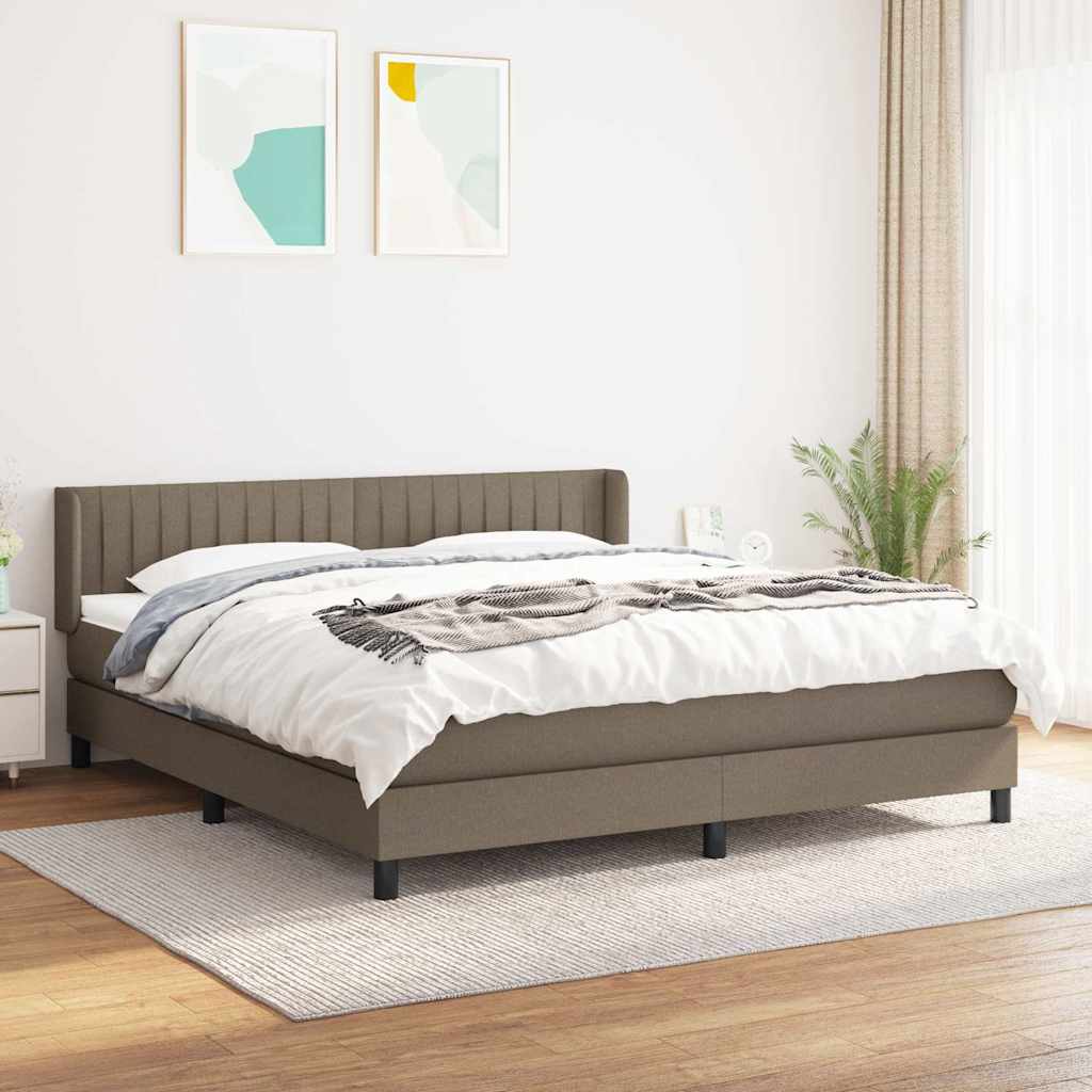kontinentalseng med madras 180x200 cm stof gråbrun