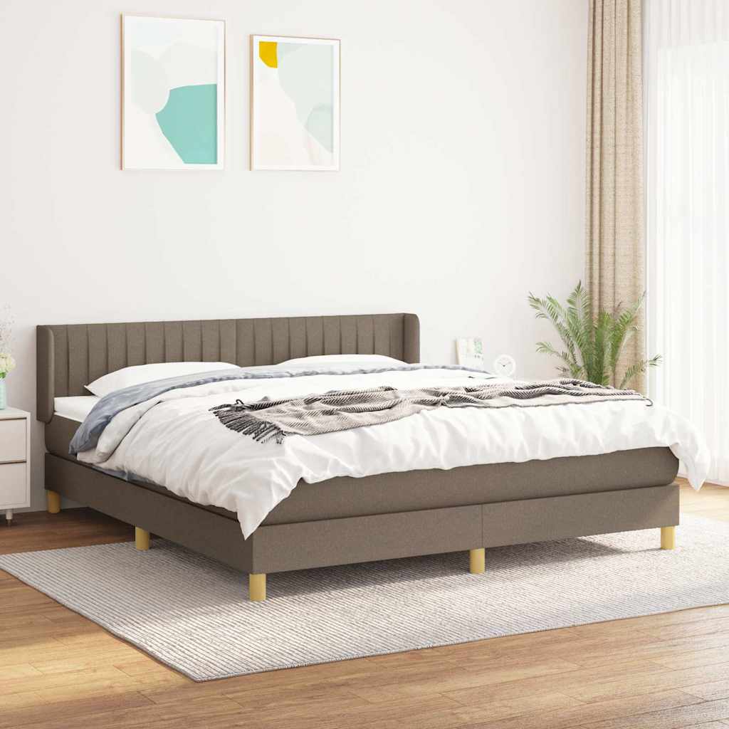 kontinentalseng med madras 180x200 cm stof gråbrun