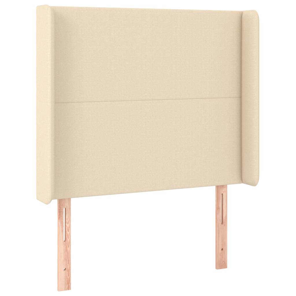 kontinentalseng med madras 90x200 cm stof cremefarvet