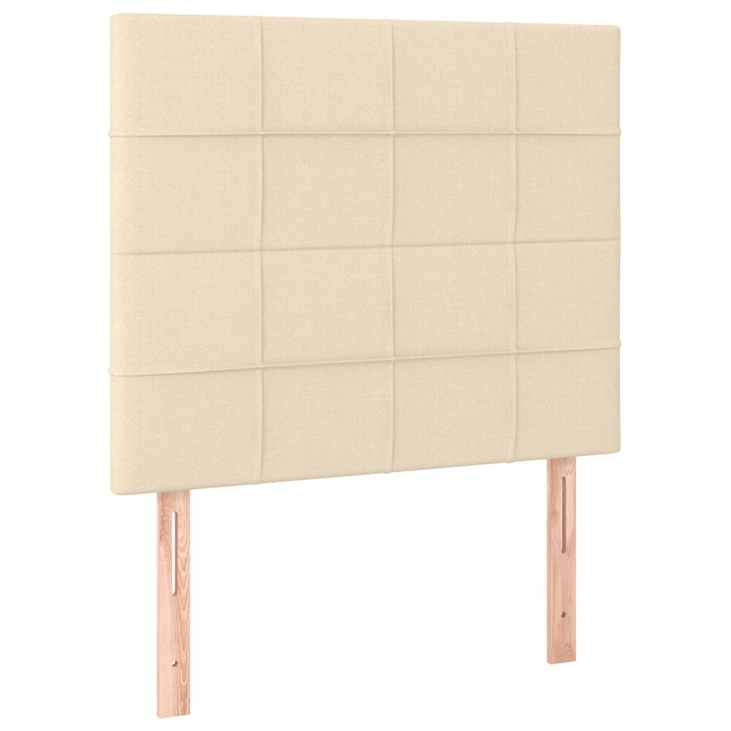 kontinentalseng med madras 90x200 cm stof cremefarvet