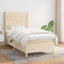 kontinentalseng med madras 90x200 cm stof cremefarvet