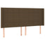 kontinentalseng med LED-lys 180x200 cm stof mørkebrun