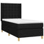 kontinentalseng med LED-lys 90x190 cm stof sort