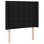 kontinentalseng med LED-lys 90x190 cm stof sort