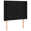 kontinentalseng med LED-lys 100x200 cm stof sort