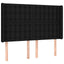 kontinentalseng med LED-lys 140x190 cm stof sort