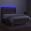 kontinentalseng med LED-lys 140x190 cm stof gråbrun