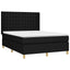 kontinentalseng med LED-lys 140x200 cm stof sort