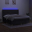 kontinentalseng med LED-lys 160x200 cm stof sort